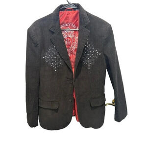 FRANKY MAX 90’s VTG  Black Two Corduroy Blazer Size Medium